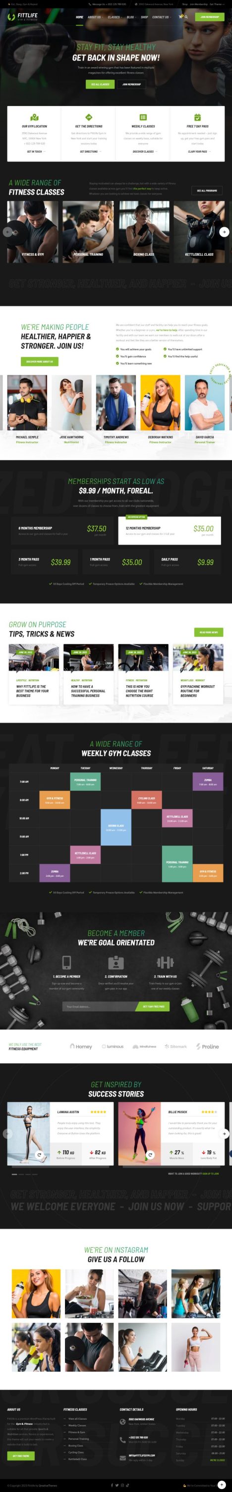 Mẫu website phòng gym - fittlife home main