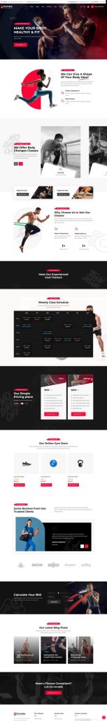 Mẫu website phòng gym – gymate home 1