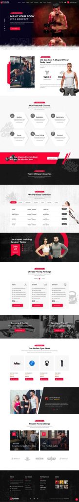 Mẫu website phòng gym – gymate home 2