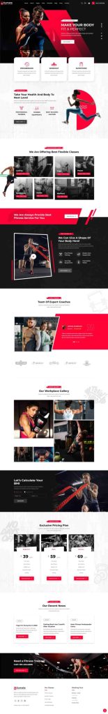Mẫu website phòng gym – gymate home 3