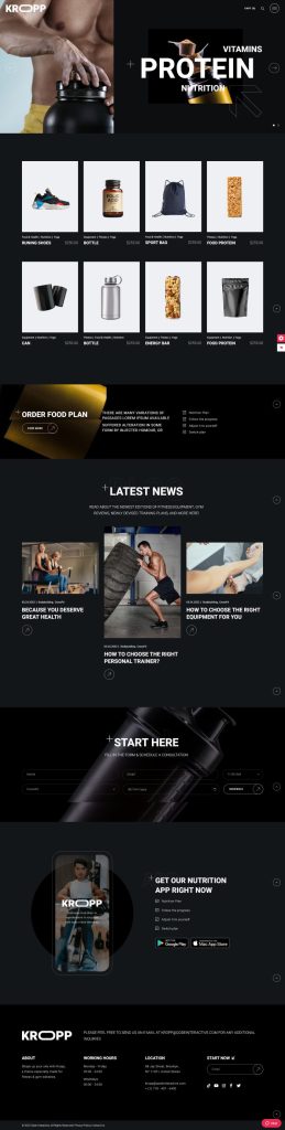 Mẫu website phòng gym – kropp home 5