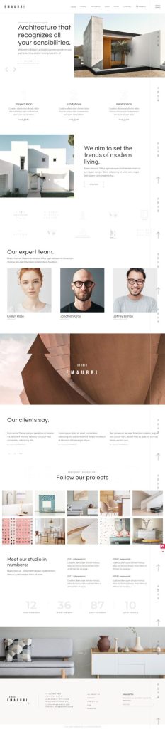 Mẫu website thiết kế nội thất – emaurri home 1