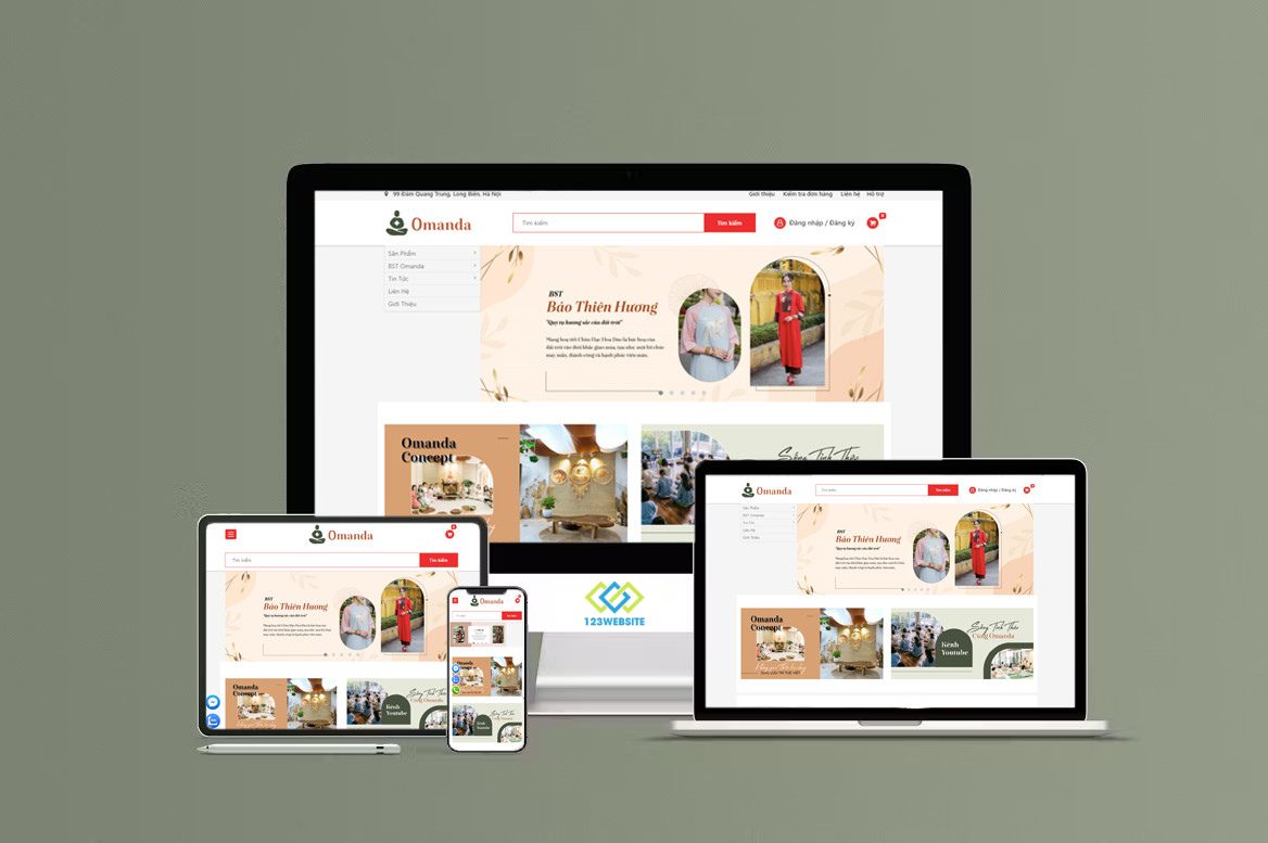 Thiết kế website bán hàng pháp phục Omanda