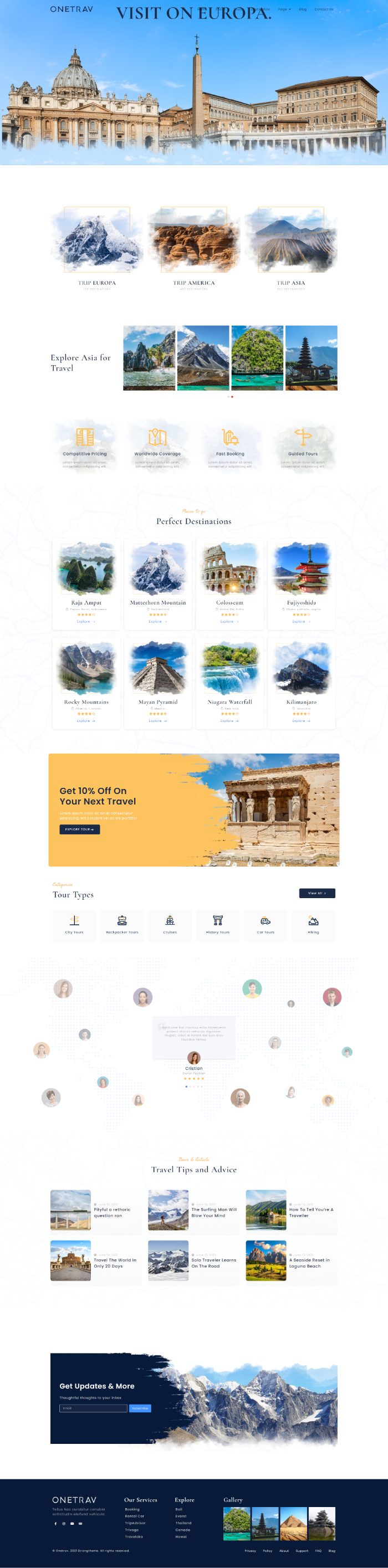 Mẫu website du lịch - Onetrav