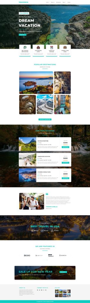 Mẫu website du lịch – Travosca