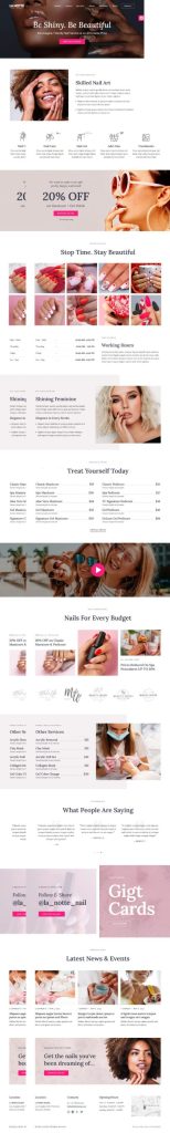 Mẫu website dịch vụ nail – LaNotte