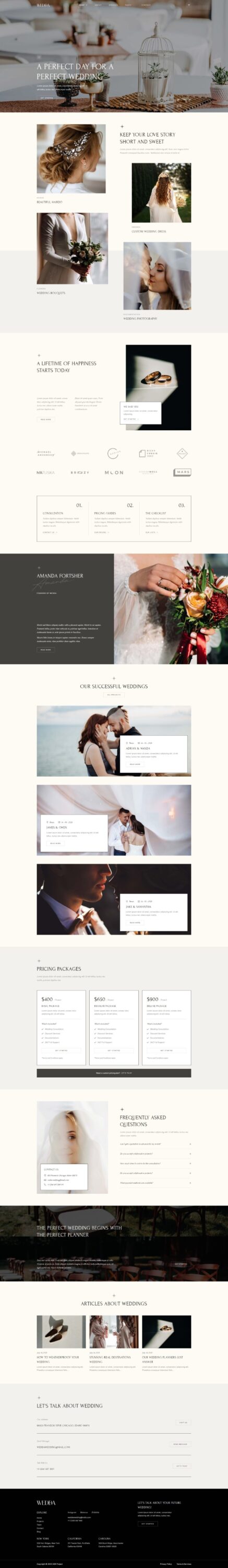 Mẫu website dịch vụ tiệc cưới - Wedda