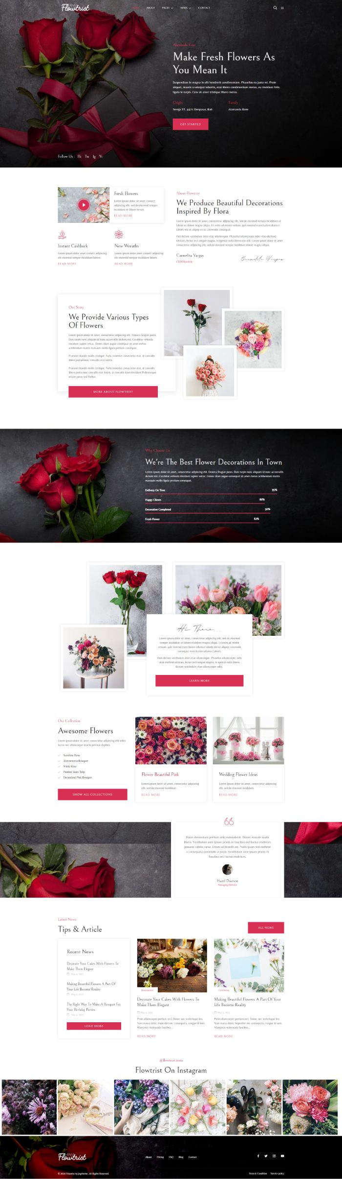 Mẫu website bán hoa- Flowtrist