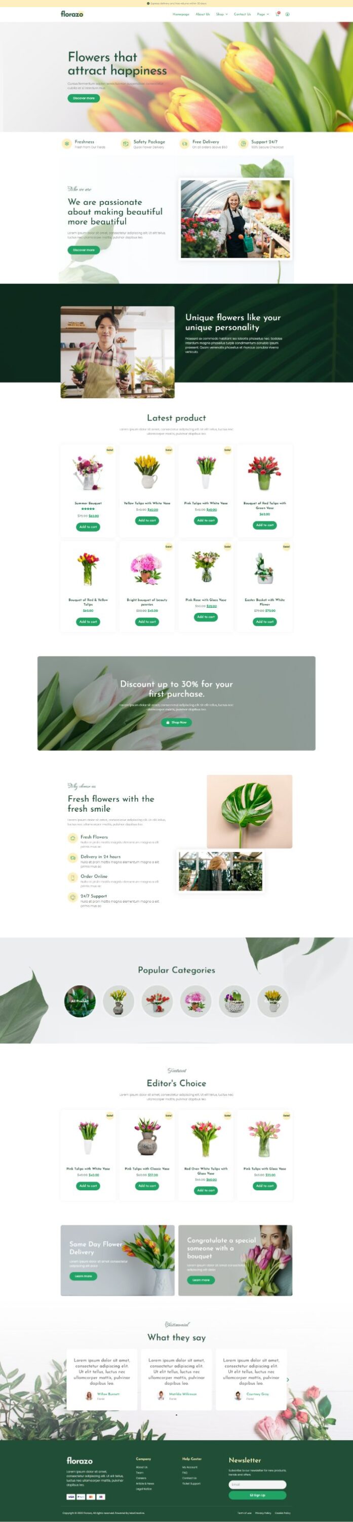 Mẫu website bán hoa- Florazo