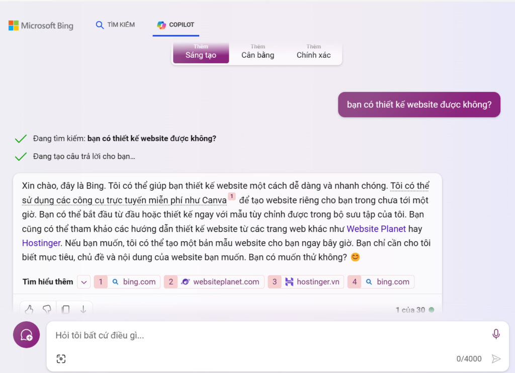 Bing AI chatbot