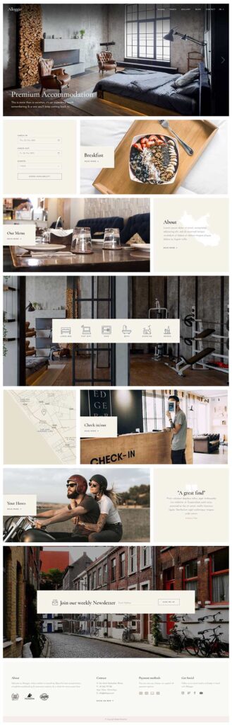 Mẫu website khách sạn booking online – B&B HOME