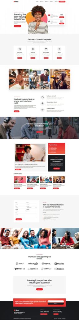 Mẫu website content creator Fleu
