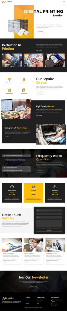 Mẫu website thiết kế in ấn – Meister
