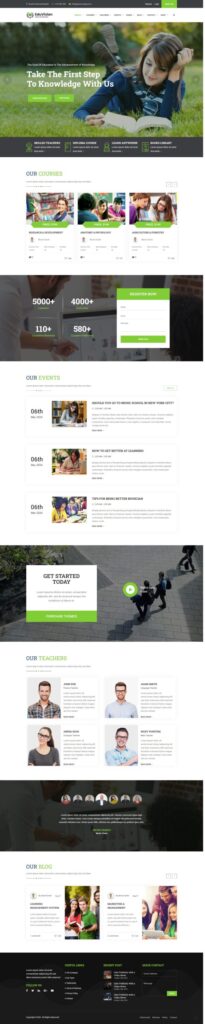 Mẫu website khoá học online – Eduvison