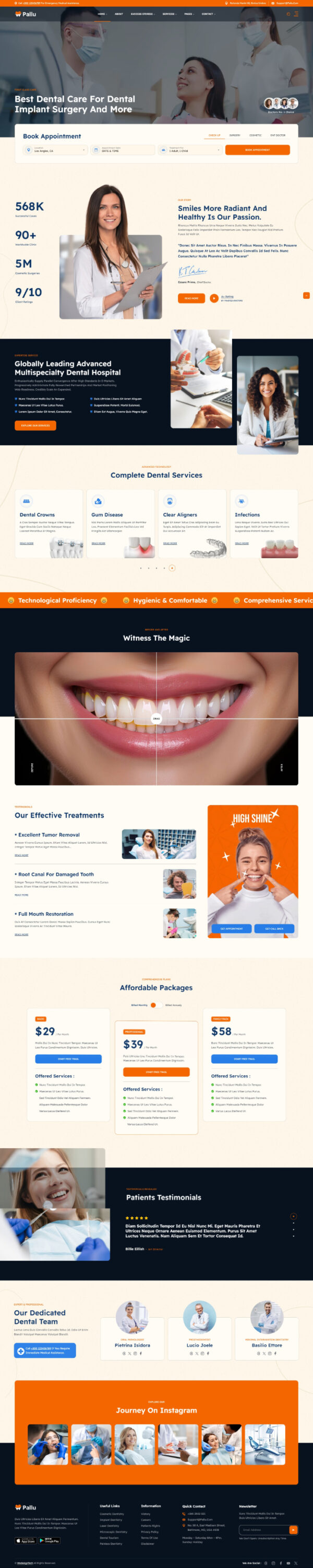 Mẫu website y tế - Dentist Pallu