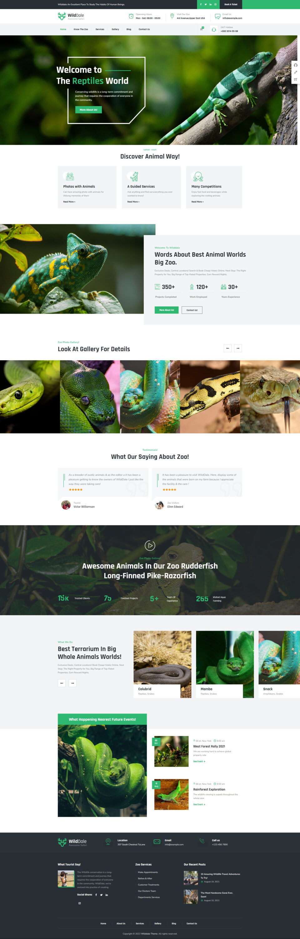 Mẫu website dịch vụ du lịch - Wilddale Safari