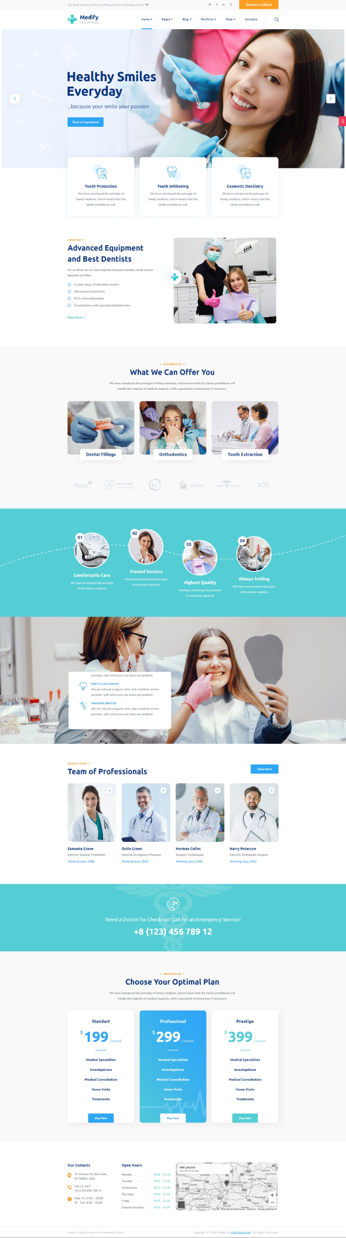 Mẫu website y tế - Dentist Medify