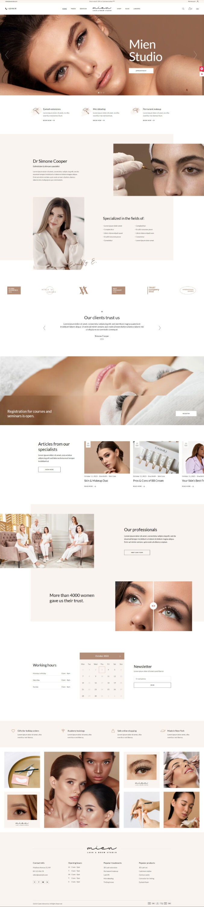 Mẫu website dịch vụ Spa - Mien Eye