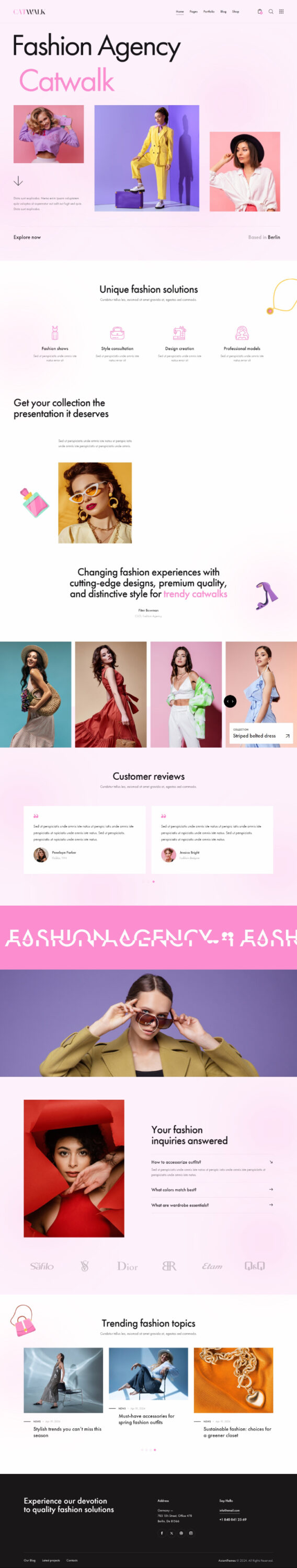 Mẫu website dịch vụ thời trang - Catwalk