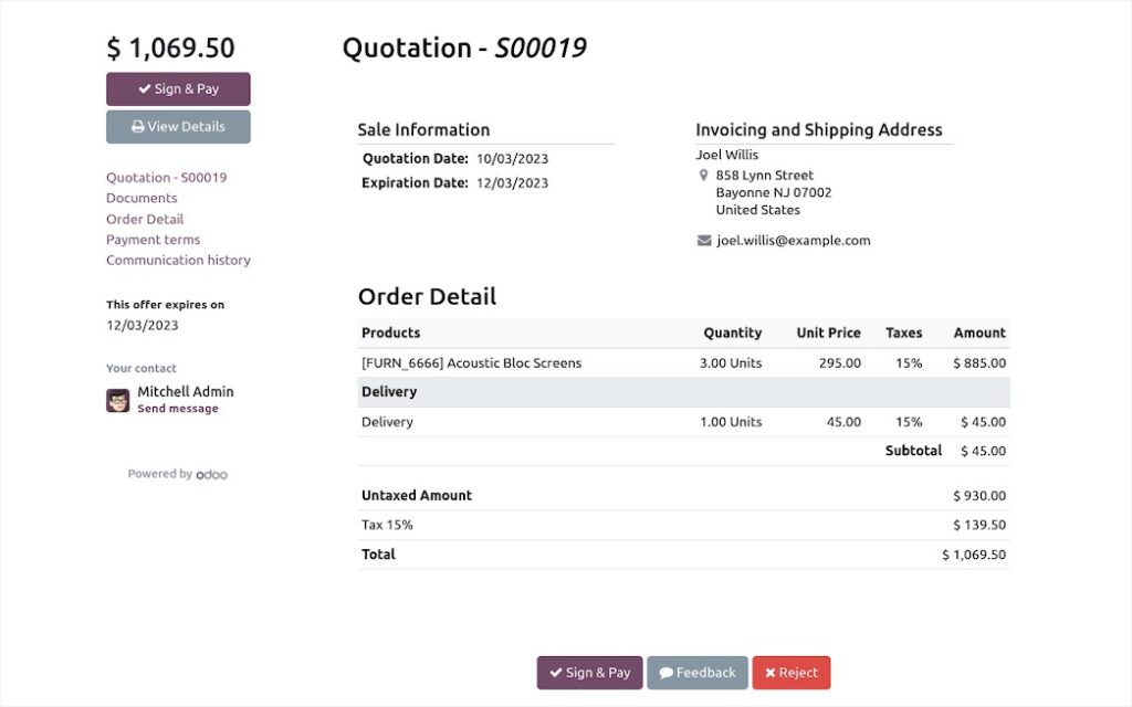 Tạo báo giá trên odoo CRM