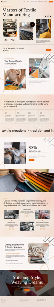 Mẫu website dệt may - Factorika