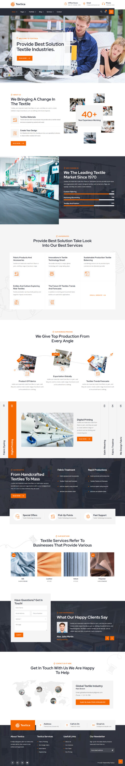 Mẫu website dệt may - Textile