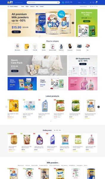 Mẫu website mẹ và bé - Babycare 2