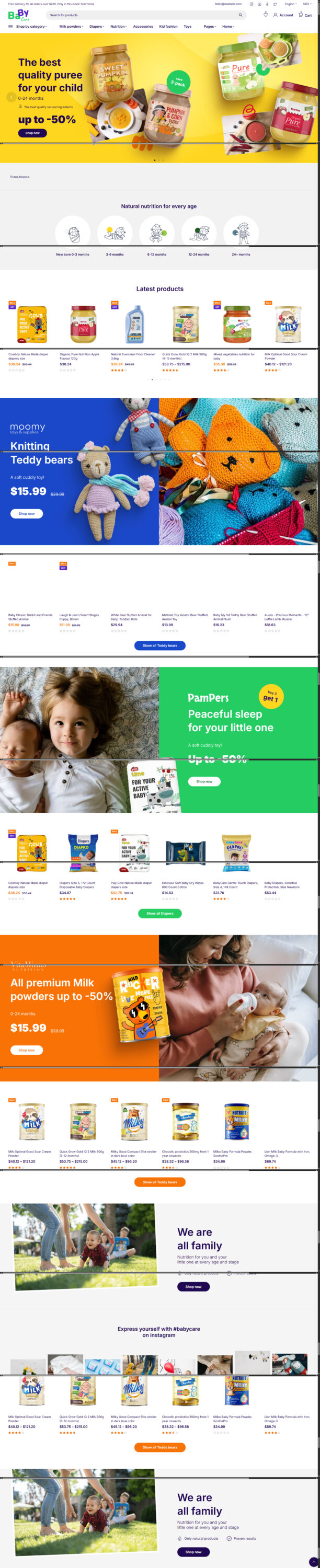 Mẫu website mẹ và bé - Babycare 7