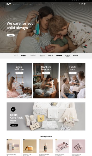 Mẫu website mẹ và bé - Babycare 8