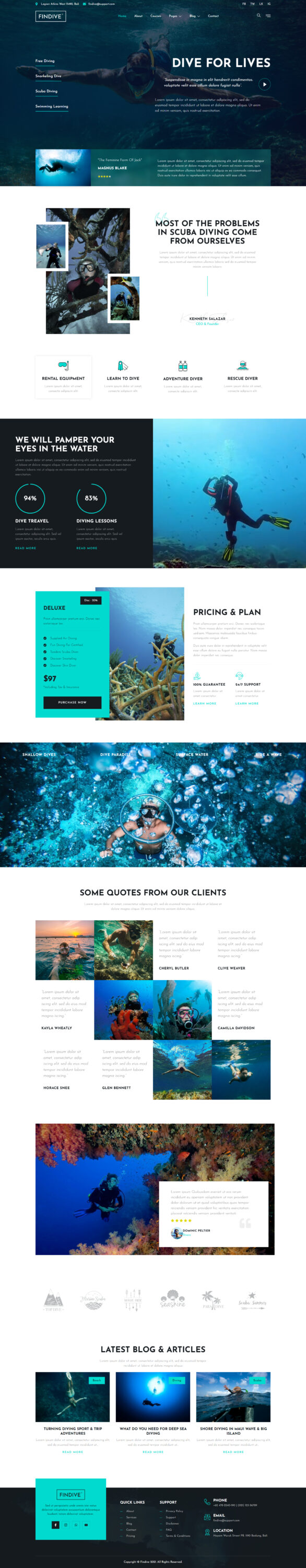 Mẫu website du lịch Findive