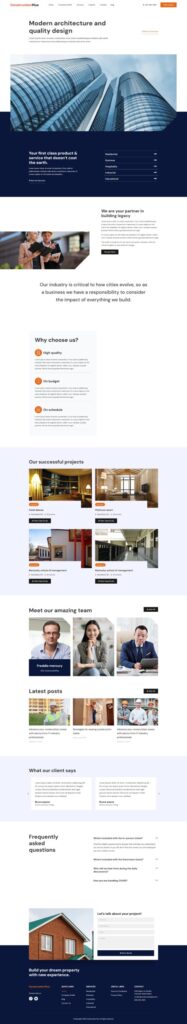 Mẫu website giới thiệu công ty – Constructionplus
