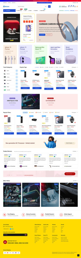 Mẫu website điện máy Electron