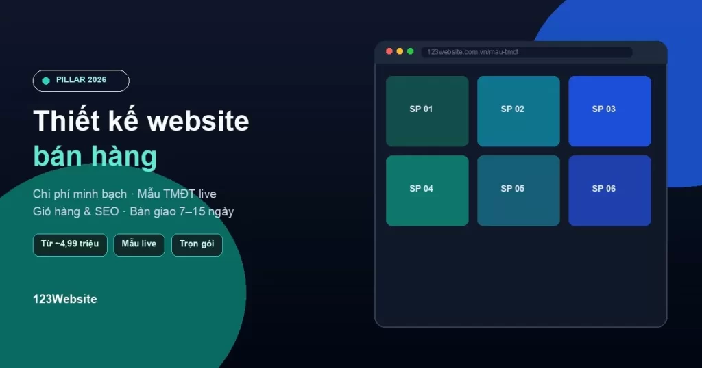 Thiết kế website bán hàng 2026: chi phí, tính năng & mẫu TMĐT thật