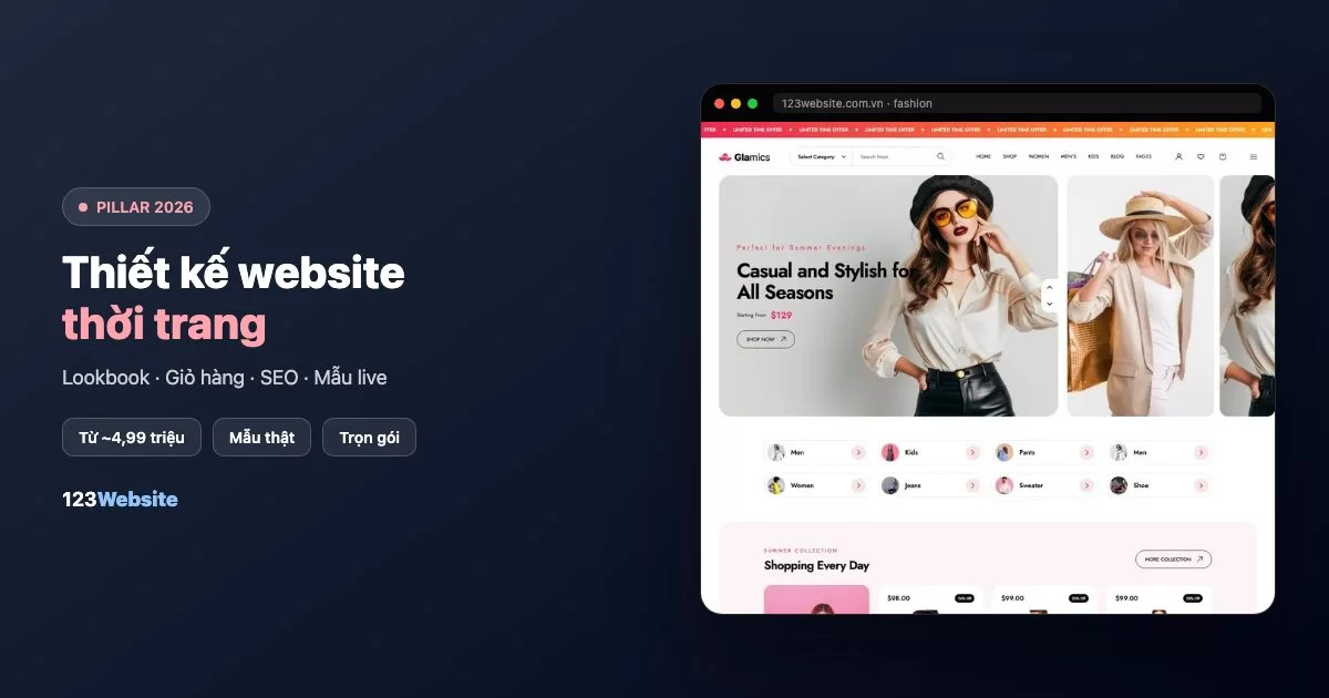 Thiết kế website thời trang: size, biến thể và luồng đặt hàng