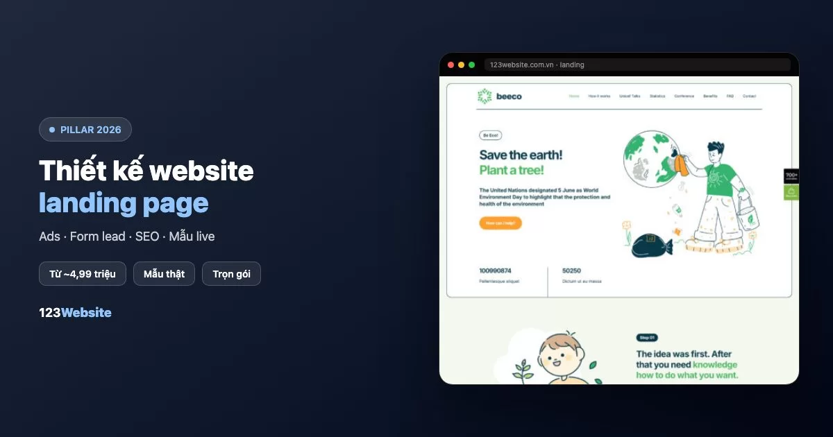 Thiết kế landing page: khớp quảng cáo, nhận form và đo đúng