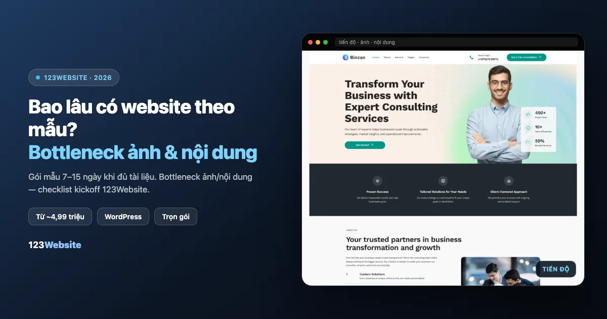 Bao lâu có website theo mẫu? Chuẩn bị ảnh và nội dung để khỏi trễ