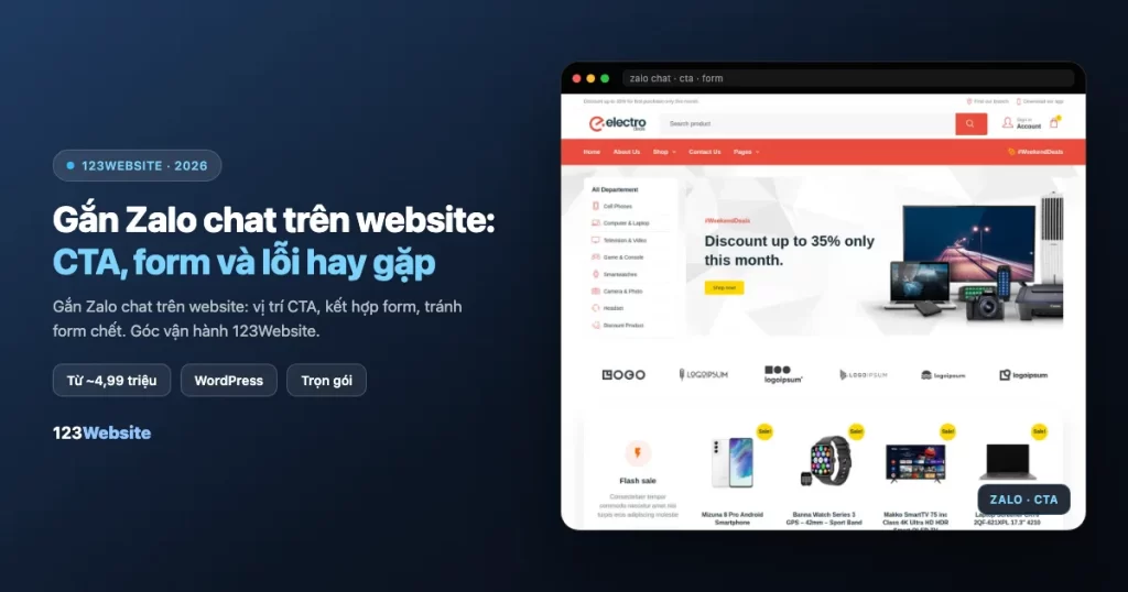 Gắn Zalo chat trên website: CTA, form và lỗi hay gặp