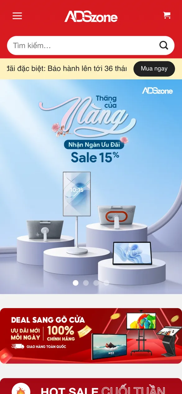 Website ADSzone - Trang chủ trên điện thoại
