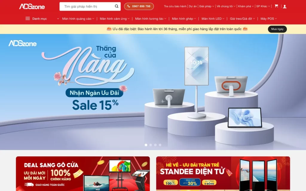 Website ADSzone - Trang chủ