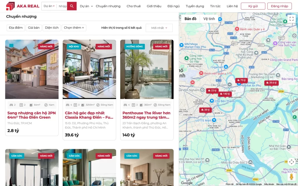 Website AKA REAL - Chuyển nhượng