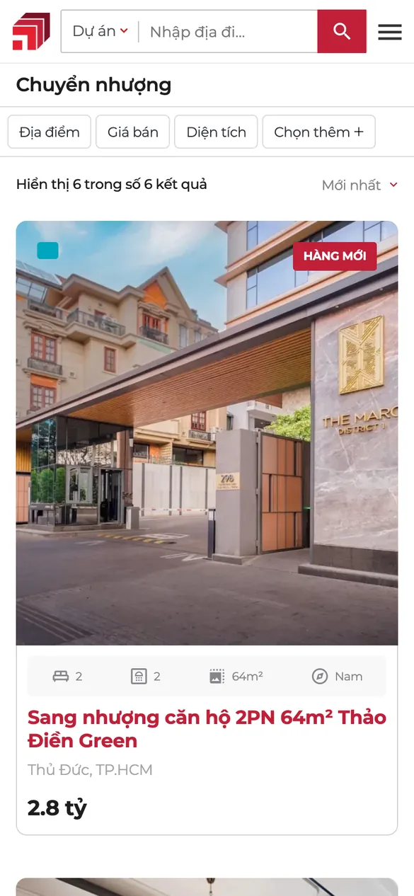Website AKA REAL - Chuyển nhượng trên điện thoại