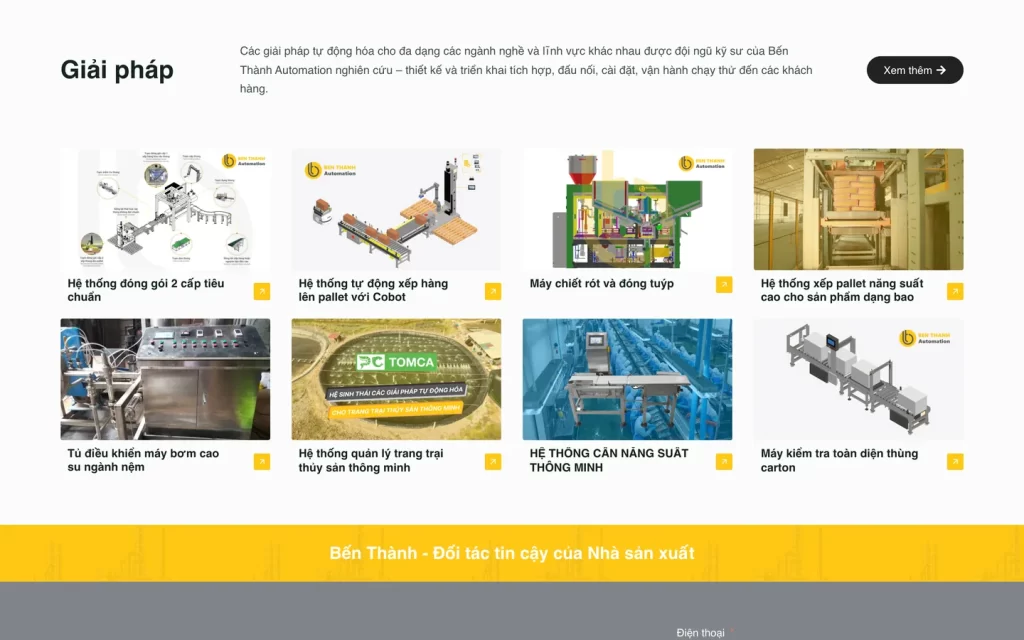 Website Bến Thành Automation - Trang chủ