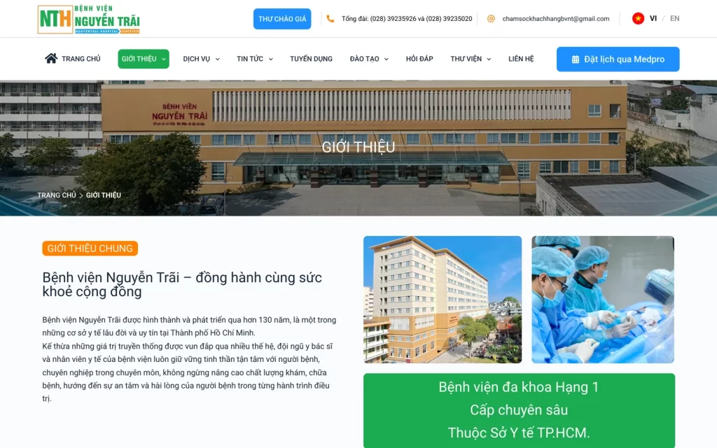 Website Bệnh viện Nguyễn Trãi - Giới thiệu