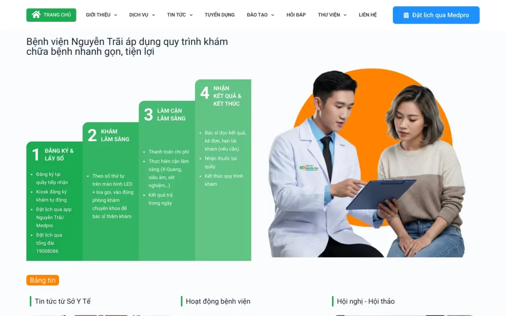 Website Bệnh viện Nguyễn Trãi - Trang chủ