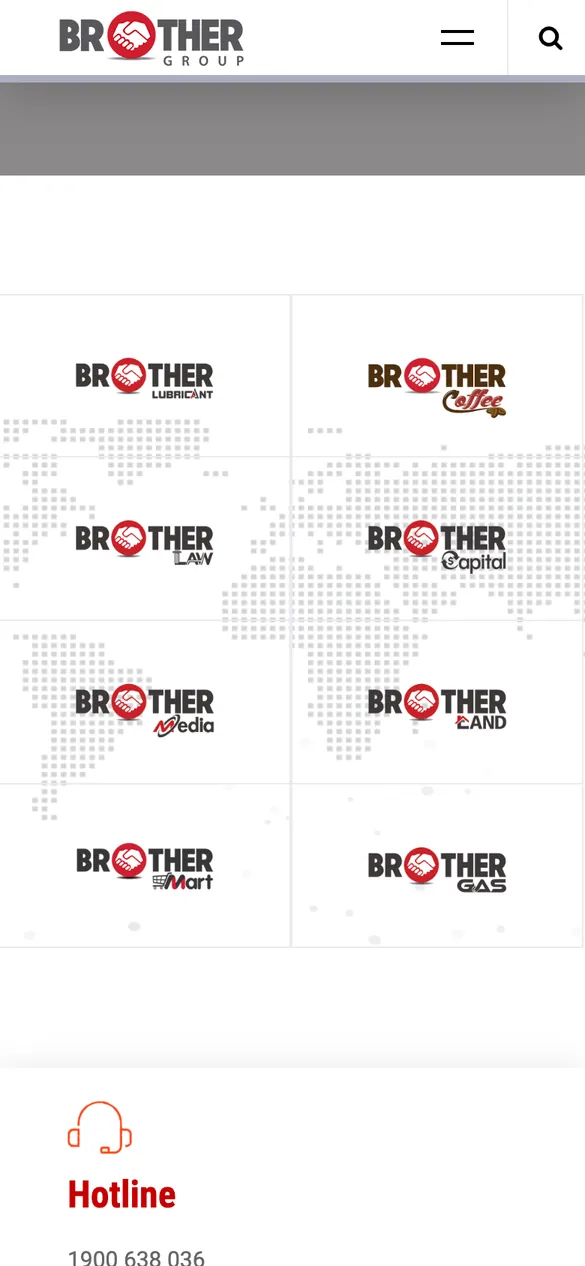 Website Brother Group - Công ty thành viên trên điện thoại
