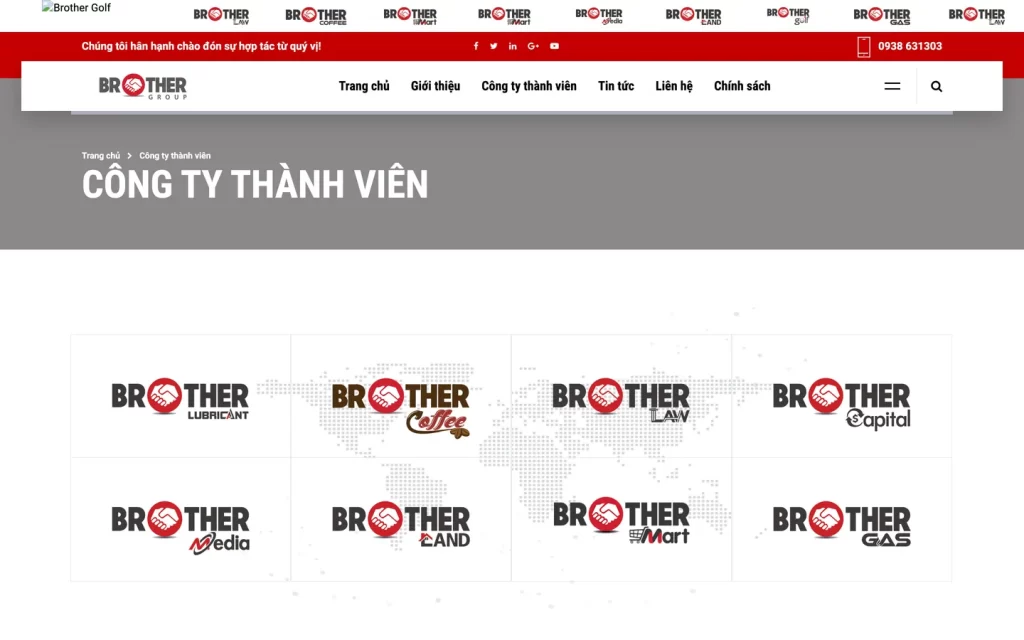 Website Brother Group - Công ty thành viên