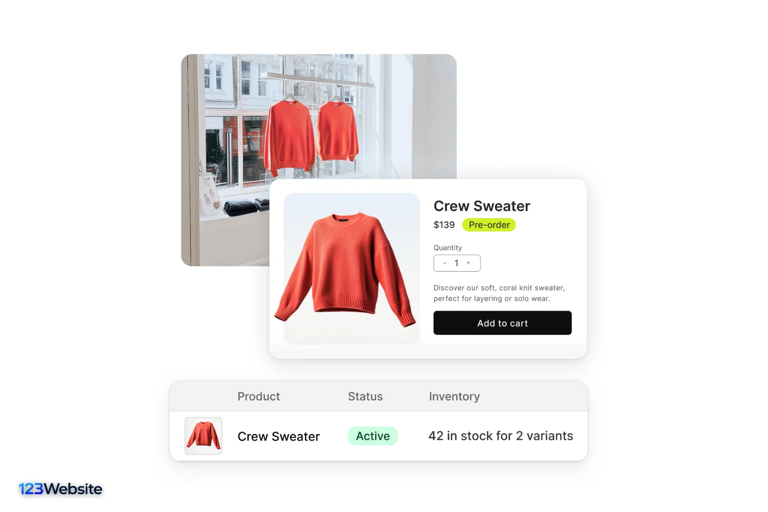Sản phẩm áo trên Shopify có hai biến thể và số tồn kho riêng