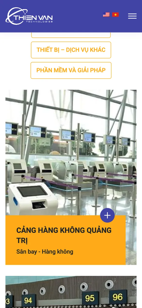 Thien Van Technology Joint Stock Company website – Projects on mobile