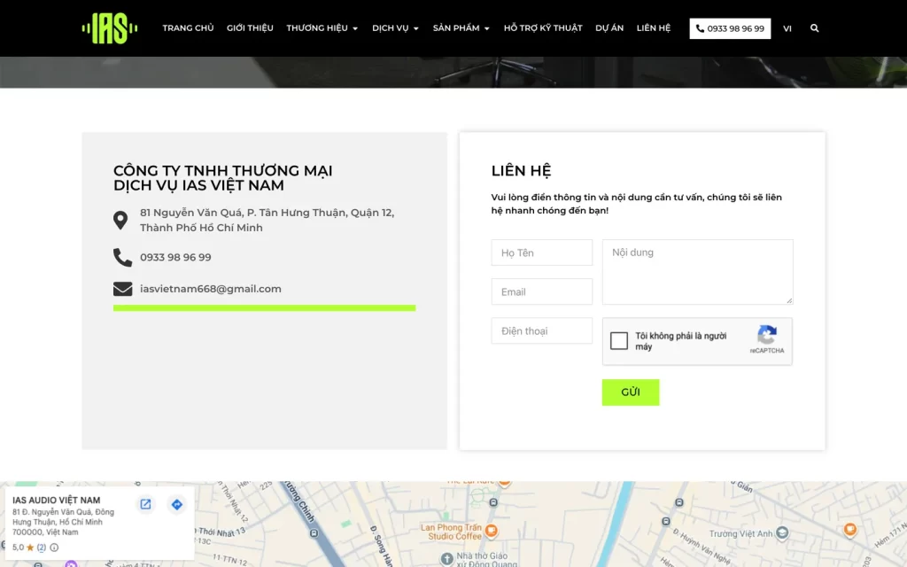 Website IAS Việt Nam - Liên hệ