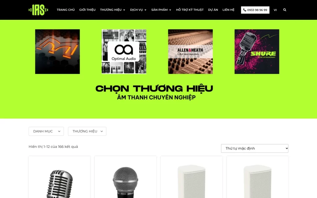 Website IAS Việt Nam - Sản phẩm